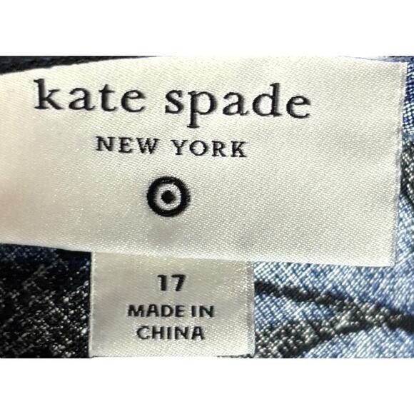 New Kate Spade New York x Target Jumpsuit Blue Black Floral Size 17 Linen Blend - Picture 8 of 9